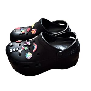 Cape Robbin Gardener Platform Clogs with Colorful Charms Sz 10